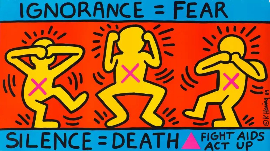 キース・ヘリング《Ignorance = Fear / Silence = Death》(1989)