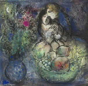 《果物と花に囲まれた恋人たち》（1950年）