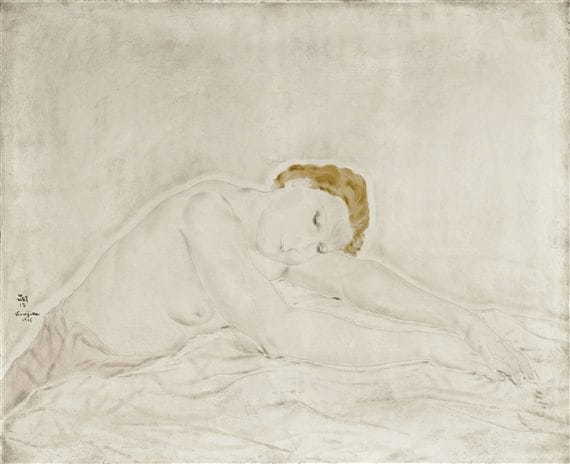 《居眠りするヌード、ユキ》（1926年）