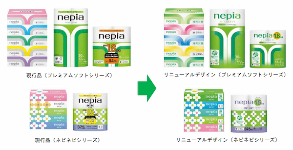 王子ネピア、「ネピア プレミアムソフト」など4ブランド38商品のパッケージをリニューアル