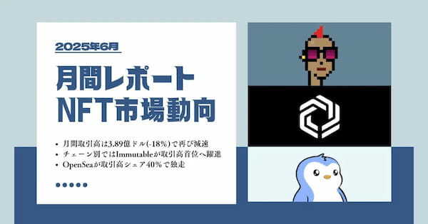 2025年6月NFT市場動向レポート|ゲームNFTが市場を牽引するもマイナス成長に