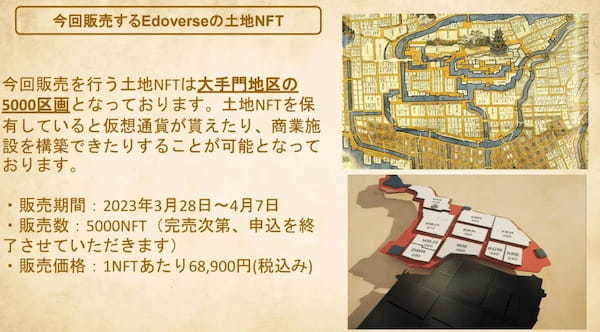 江戸をメタバースで完全再現！Edoverseの土地NFT販売開始！アドバイザーには19代目当主徳川家広氏も