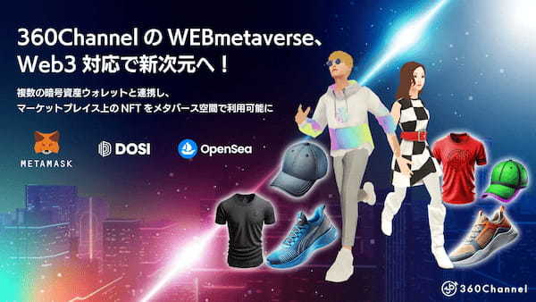 360ChannelのWEBmetaverse、Web3対応で新次元へ！複数の暗号資産ウォレットと連携し、マーケットプレイス上のNFTをメタバース空間で利用可能に