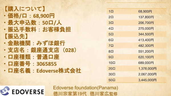 江戸をメタバースで完全再現！Edoverseの土地NFT販売開始！アドバイザーには19代目当主徳川家広氏も