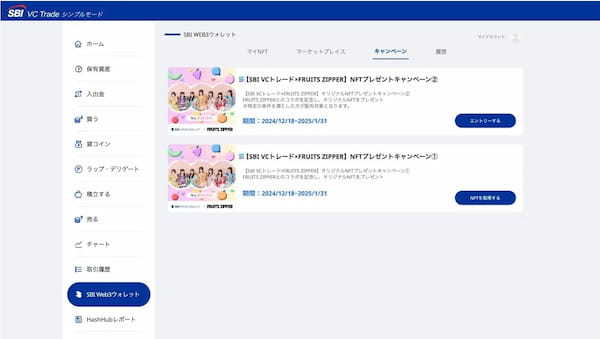 「FRUITS ZIPPER」のNFT ・サイン色紙プレゼントキャンペーン開始のお知らせ～SBI Web3ウォレットを活用したエンターテインメント体験を提供～