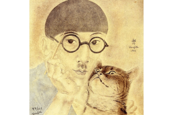 《猫のいる自画像》（1926年）
