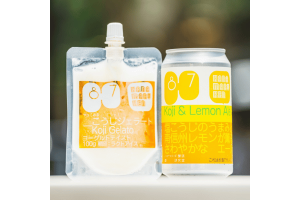 「こうじ&レモンエール」(右)と「こうじジェラート」