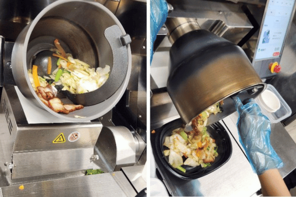 野菜炒め調理の様子
