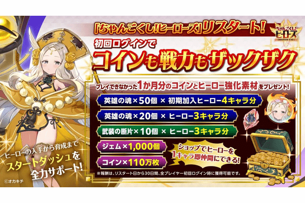 ちゃんごくし 初回ログイン特典