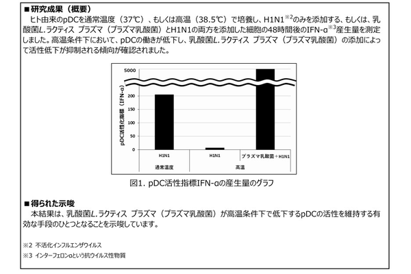 キリン、「プラズマ乳酸菌」が高温下での免疫細胞pDCの鈍化を抑制することを発表、熱中症と免疫ケアの関係性についても示唆