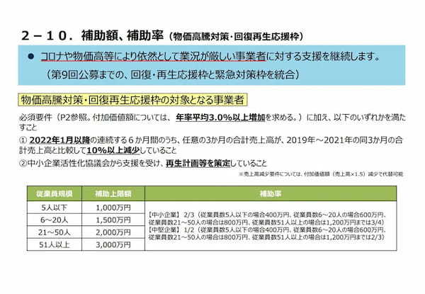 第10回事業再構築補助金【物価高騰対策・回復再生応援枠について】