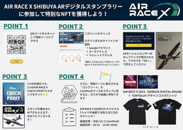 世界初の都市型XRスポーツ「AIR RACE X – SHIBUYA DIGITAL ROUND 2023」 noriforceがARデジタルスタンプラリーと限定Tシャツをプロデュース