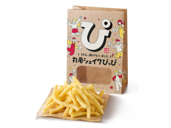 丸亀製麺、もちもちのうどんを揚げたうどんスナック「丸亀シェイクぴっぴ」3種を販売
