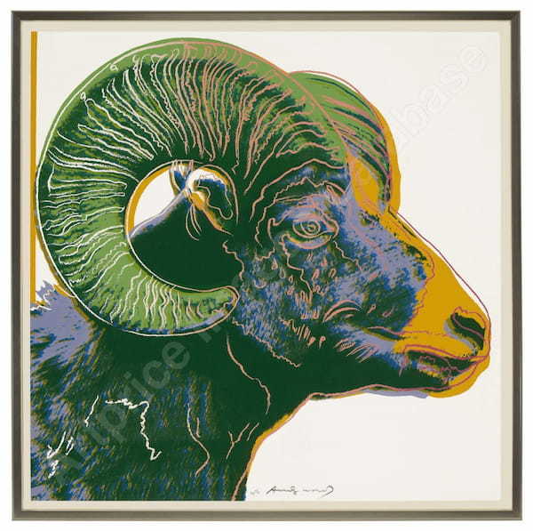 4）アンディ・ウォーホル《Bighorn Ram, from Endangered Species》(1983)