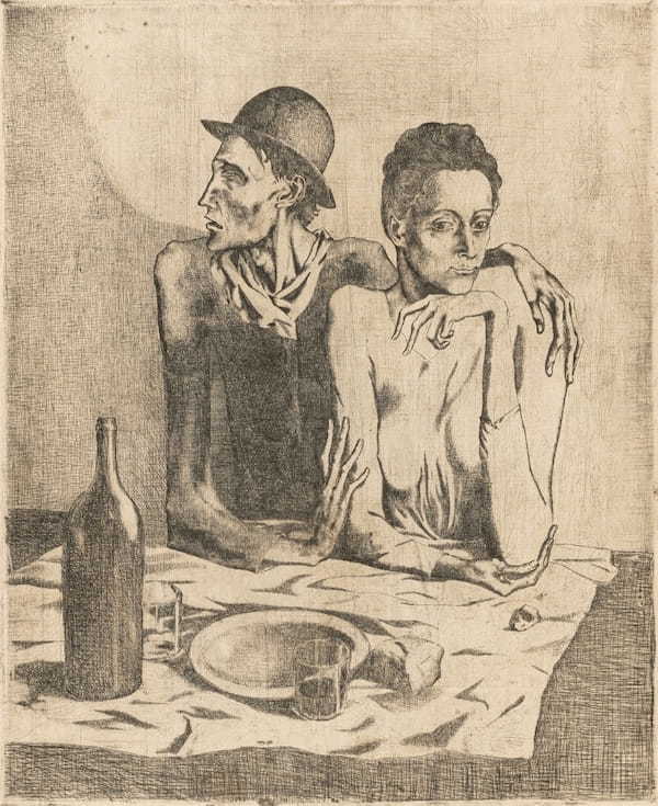 ピカソのエッチング作品《LE REPAS FRUGAL》(1904)
