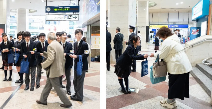 東京都、新生活を守る「春の痴漢撲滅啓発イベント」を実施、高校生も参加し東武東上線池袋駅で痴漢被害撲滅を呼びかけ