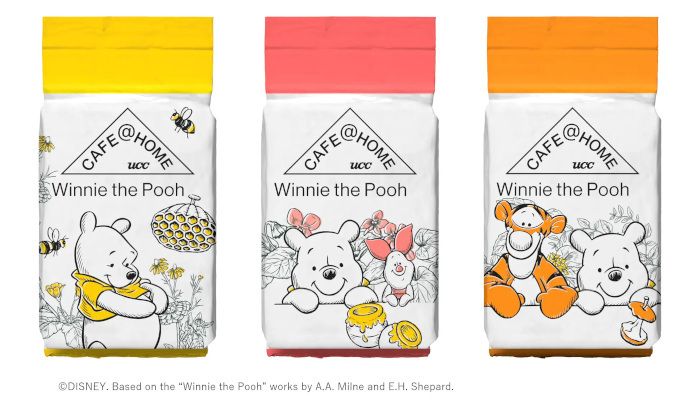 コーヒースタイルユーシーシー、真空パックのワンドリップコーヒー「CAFE@HOME Winnie the Pooh セレクション」を発売