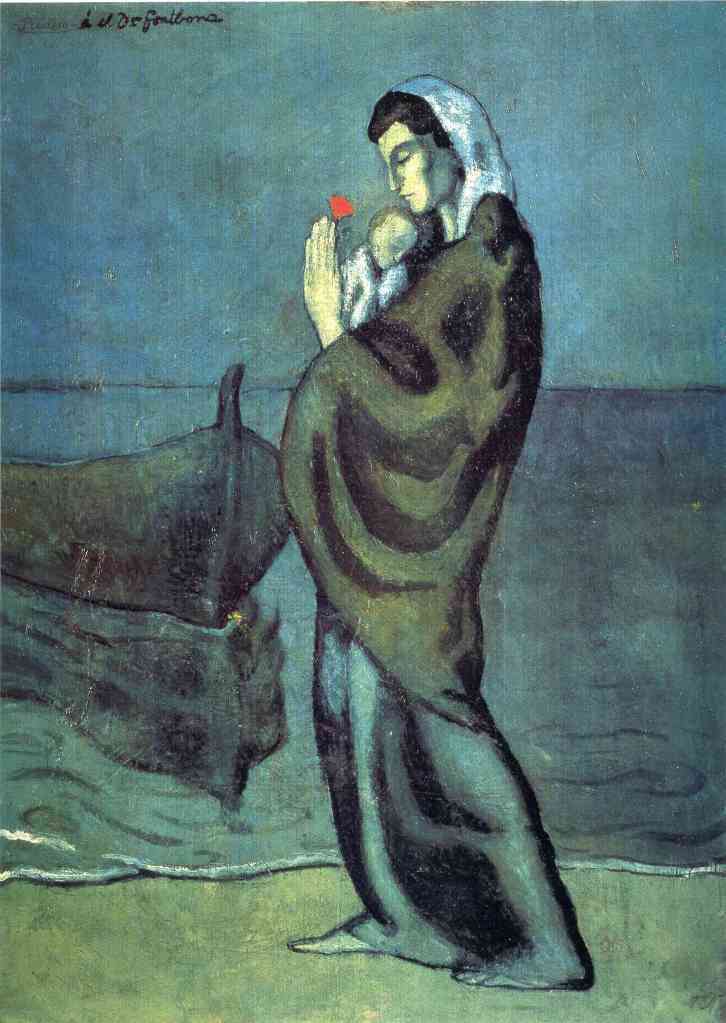 パブロ・ピカソ《Mother and child on the beach》(1902)