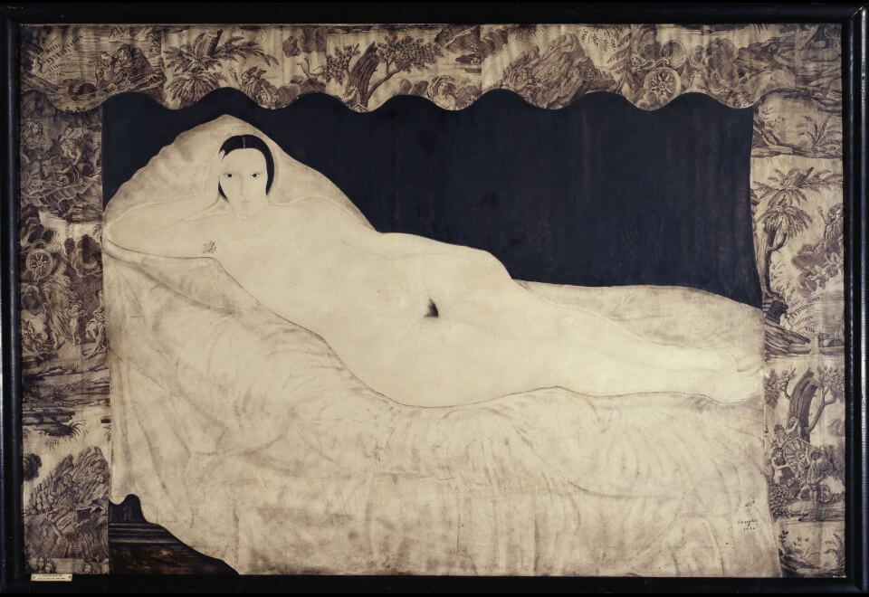 《ジュイ布のある裸婦（寝室の裸婦キキ）》（1922年）